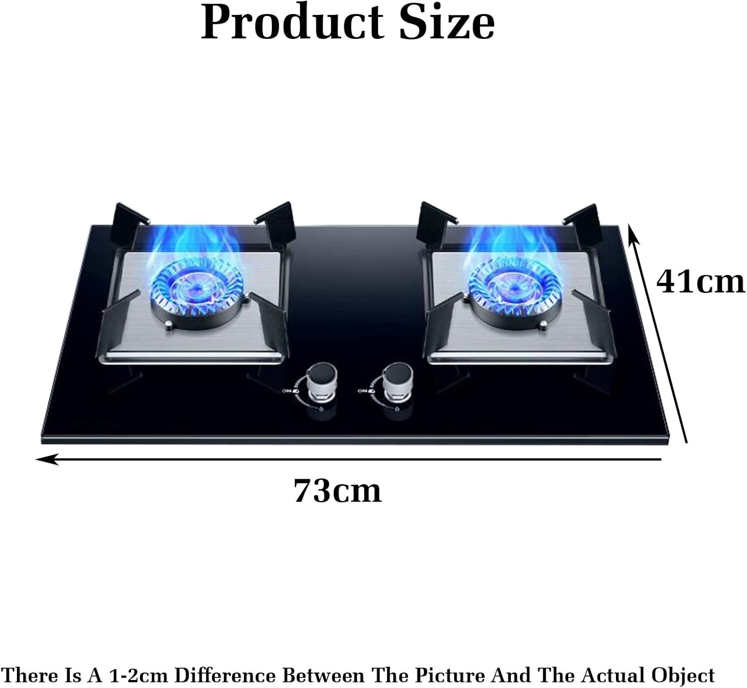 73cm Gas Stove,kitchen Counter Top 4.8KW,Gas/LP Conversion,with Flameout Protection,for Home Kitchen Motor Camp(LPG)