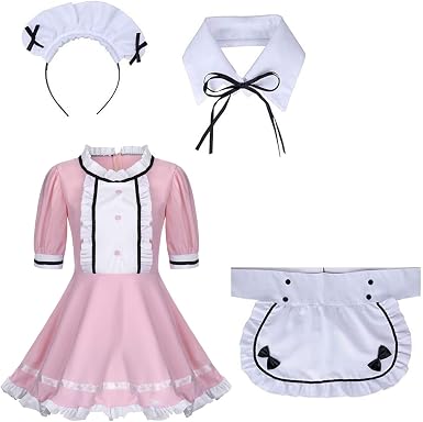 Amazon.com: ROUJI Delantal de sirvienta francesa, disfraz de anime, disfraz  de cosplay, lencería, delantal, cuello falso, vestido con guantes : Ropa,  Zapatos y Joyería