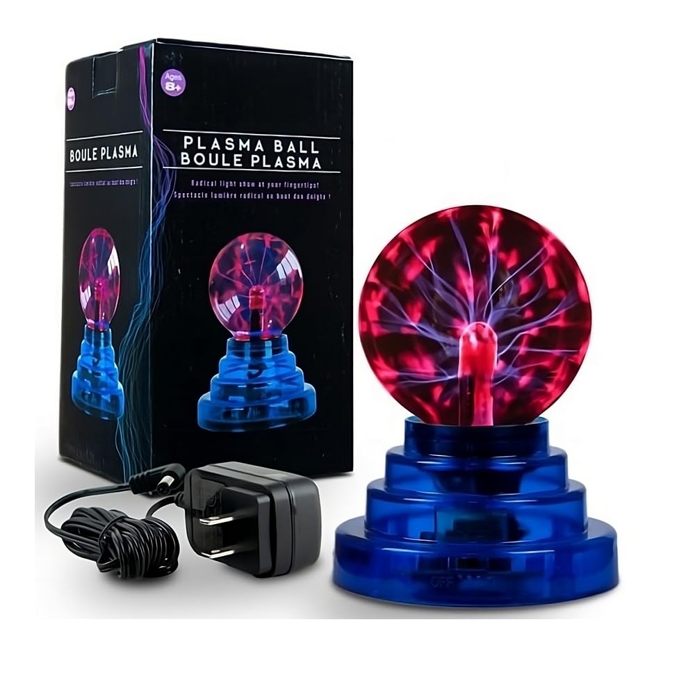 Tradeopia 3.5'' Interactive Plasma Ball - Mesmerizing Light Show, Perfect for Desk Decoration and Science Enthusiasts