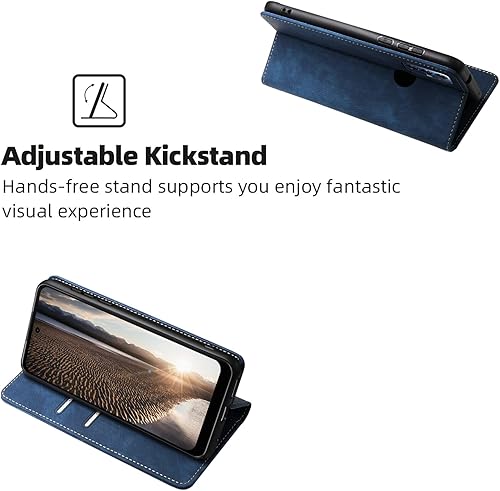 Miniatura 5 de Funda tipo cartera para Motorola Moto G Play 2023 con tapa G Power 2022  G Pure 2021, funda tipo cartera con bloqueo RFID (azul)