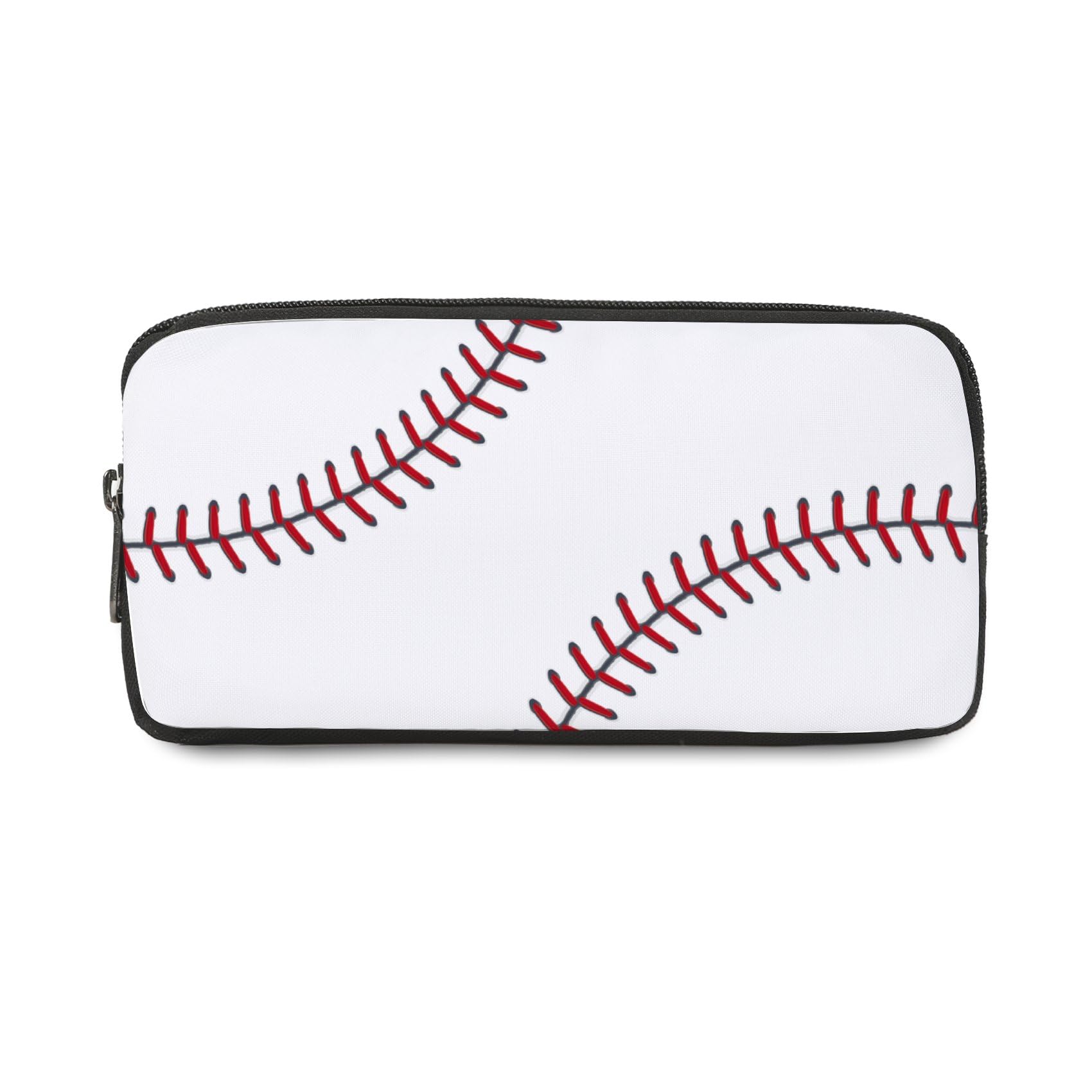 Red Stitching Baseball Pencil Case for Secondary School with Zip up Boys Pencil Cases Sports Pen Case Cute Things for Teen Girls Boys Secondary High School College Sixth Form Stationery Gifts