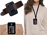 Vista 3 de Funda de cuero con protector de pantalla para bomba de insulina tándem tándem tándem t:Slim X2 (azul marino)