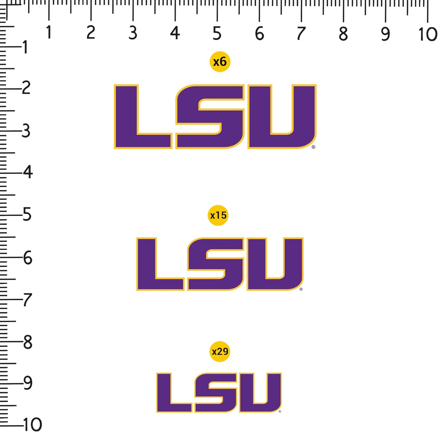 LSU Tigers Primary Logo Vinyl Sticker Pack – 50‑Count Large Waterproof Decals for Laptop, Water Bottle, Tablet, Skateboard, Car, and Indoor/Outdoor Use - Image 2