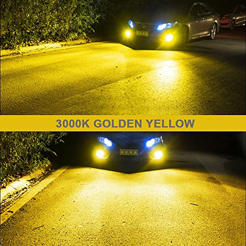 Bmt Xms H10 Led Fog Light Bulbs 6000 Lumens 350% Brightness 3000K Golden Yellow, Canbus Ready, Plug-And-Play, 1:1 Halogen Replacement 9045 9040 Fog Lights Or Drl For Cars, Pack Of 2 #TOP2