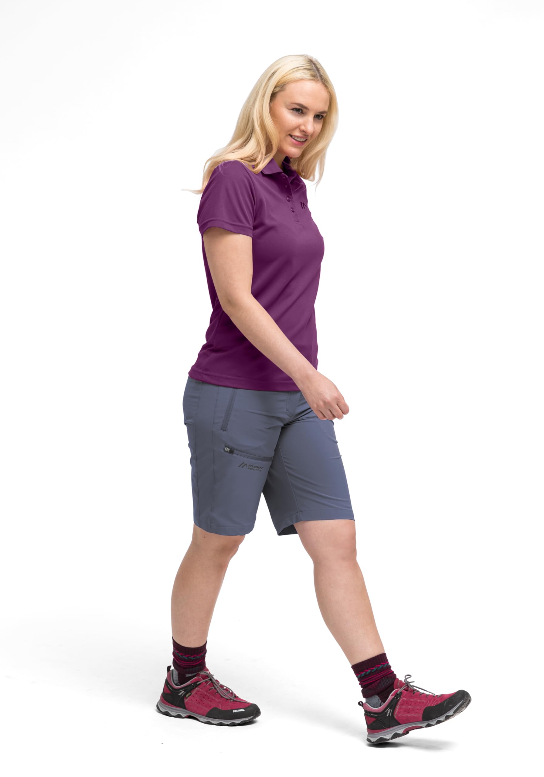 Maier Sports Ulrike, Damen Poloshirt, Leichtes Piqué-Funktionspoloshirt für Wandern und Freizeit, dryprotec Technologie, Atmungsaktiv