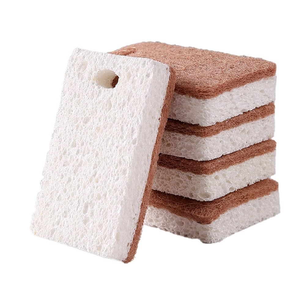 CTRLZS 24PCS Scrub Sponges Dishwashing Cotton for Dishes, Cellulose Sponges Safe on Non-Stick Cookware