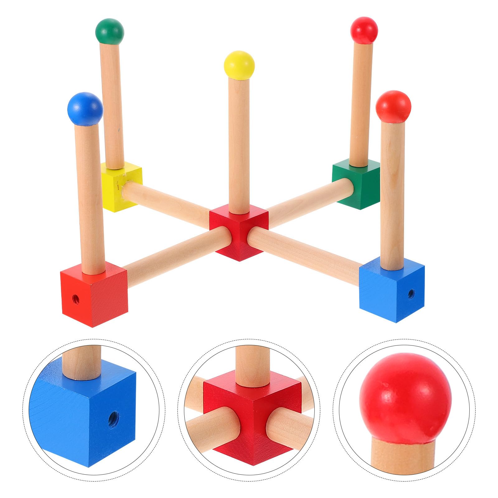 Toyvian Garten Quoits Satz für Interaktives Ringwurfspiel zur Konzentration und Koordination Outdoor für Draußen Zufällige Farbe