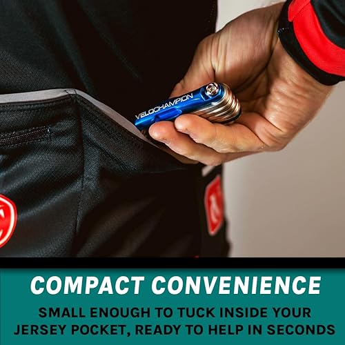 Miniatura 6 de VeloChampion Kit de reparación de ciclismo compacto 14 en 1 con llaves Allen, destornillador, llave de radios, palanca de neumáticos, mantenimiento