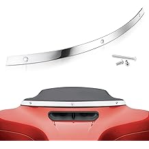 Amazicha Polished Chrome Windshield Trim Stainless Windscreen Trim Batwing Motorcycle Windshield Trim Fit for Harley Davidson Touring Street Glide Electra Glide Ultra Limited Tri Glide 2014-2024