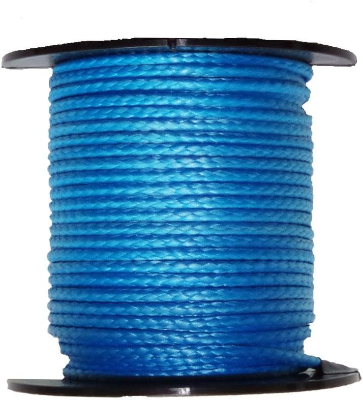Comily Plus+ High Strength Braided Cord,100% UHMWPE Throw Line with Abrasion Flame Resistant,Tactical Paracord for Fishing,Arborist,Camping,Climbing and Outdoor Survival-7/64 x 100FT Blue Color