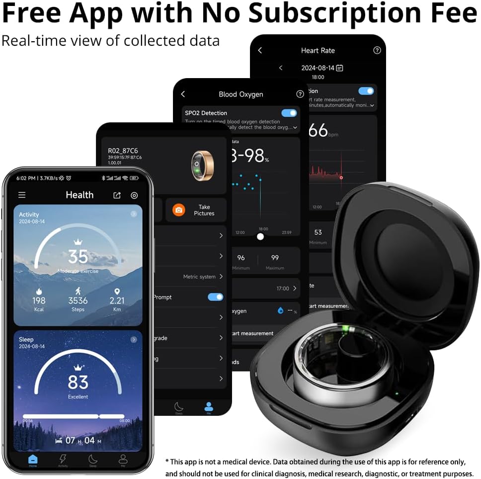 Image showing the heart rate monitoring interface within the COLMI R02 app