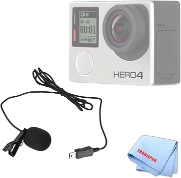Tronixpro Directional Cardioid Lavalier Microphone for GoPro HERO3, HERO3+, HERO4 & Microfiber Cloth