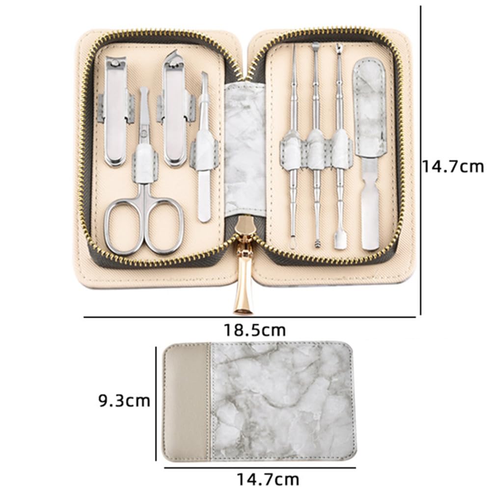 Maniküre-Set, 8-teilig, Nagelknipser-Set aus Edelstahl, Pediküre-Set, Nagelpflege-Set, Reise-Nagelwerkzeug für Damen und Herren, Farbe 2 (Farbe 1)