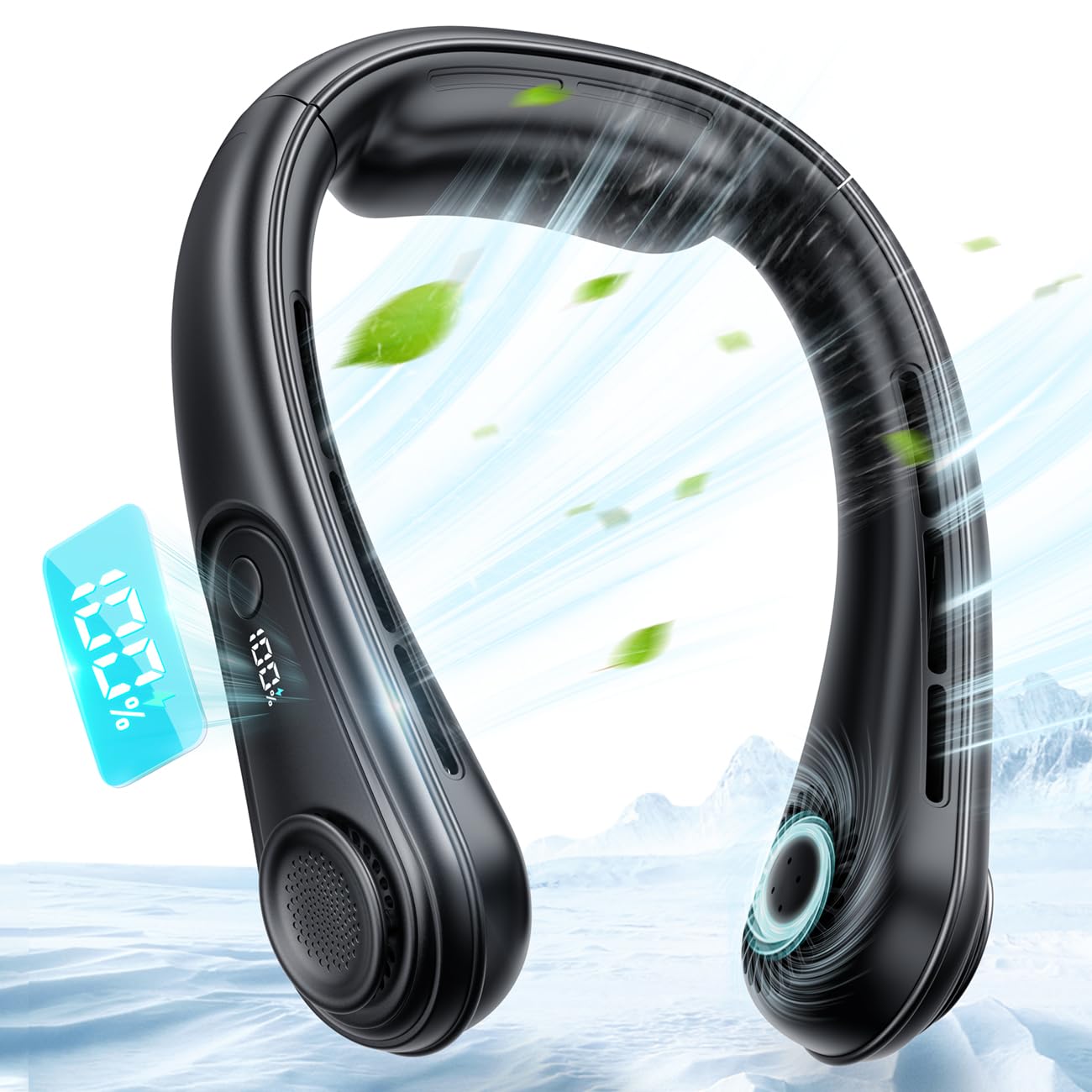 Amazon | 首掛け扇風機 羽なし LED液晶ディスプレイ ネック