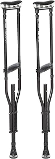 Air-Crutch Lightweight Walking Crutch, Adult Crutches for Walking with Comfortable Underarm Pads and Ergonomic Grips, Adjustable Height 4'7"-6'7", 300 lb Capacity, Black