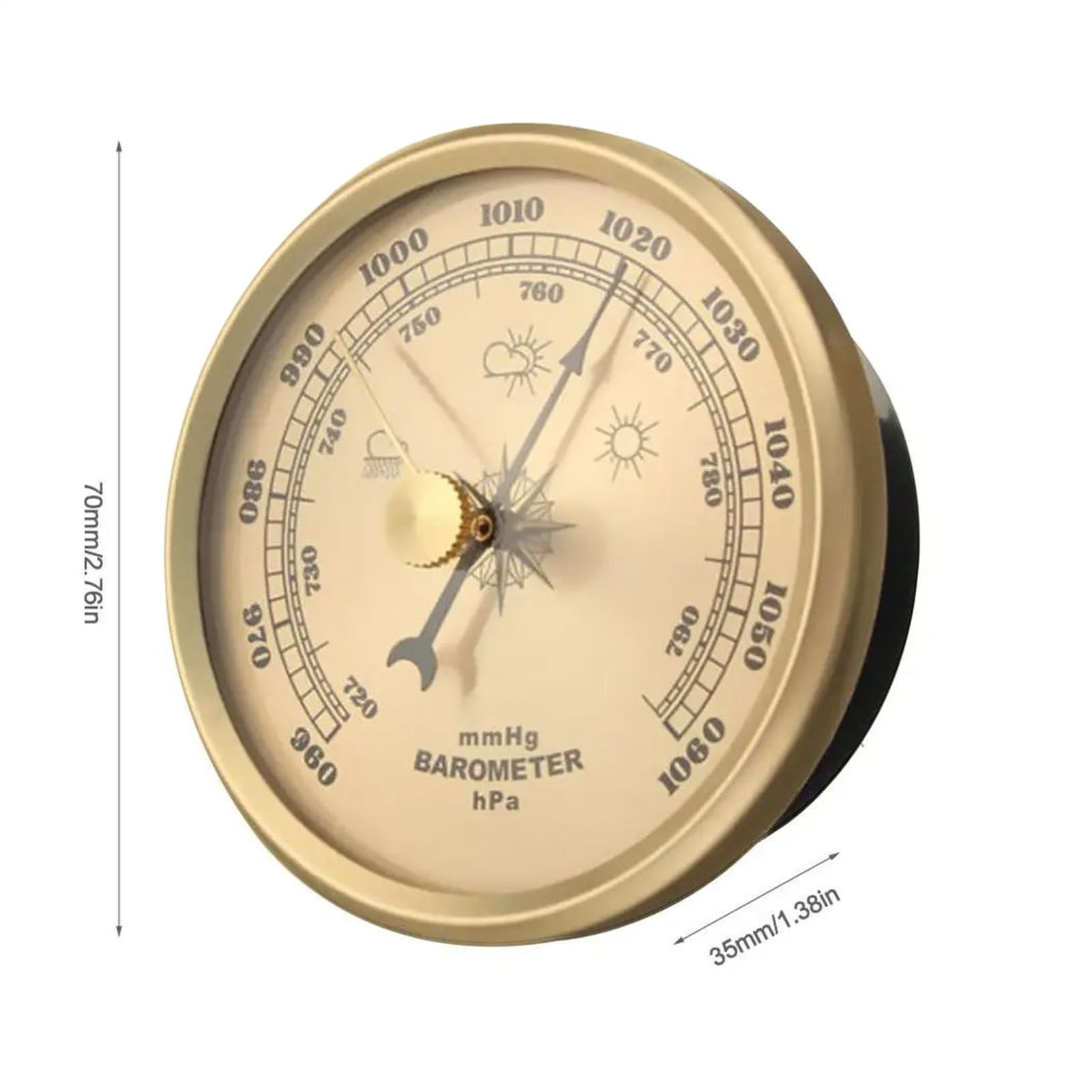 Barometro Per Pressione Atmosferica | Indicatore Meteo per Esterni,Barometro Portatile per Pesca Surf Escursionismo Campeggio Caccia,Per Uomo e Donna