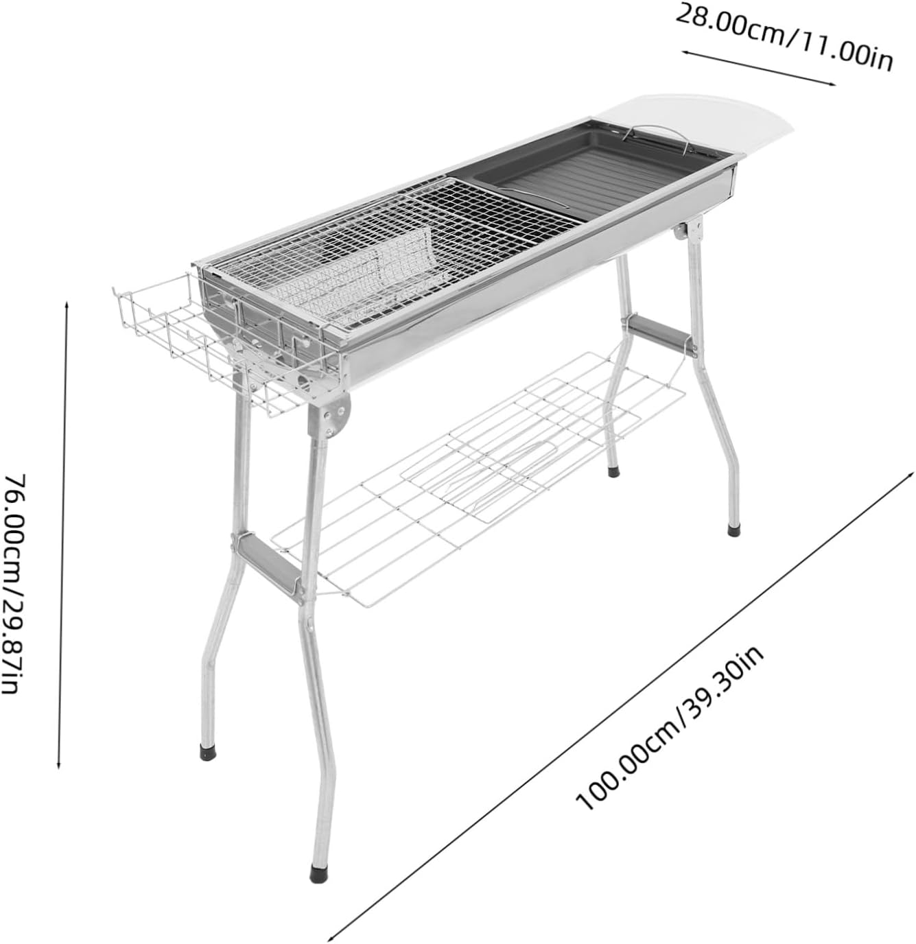 1Set Portable Camping Grill with Frying Pan and Fish Net Clip Easy to Clean Bbq Tool for Outdoor Cooking and Picnics for Camping Enthusiasts