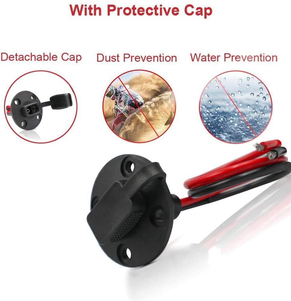 Cavo Di Prolunga SAE 10 AWG Con Presa Da Pannello Resistente Alle Intemperie - Connettore A Sgancio Rapido Per Pannelli Solari, Batterie E Veicoli - 3