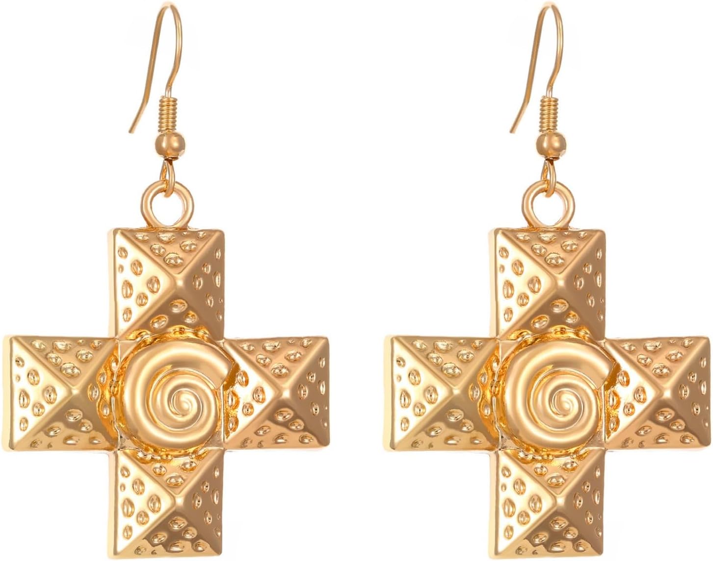 Chunky Gold Cross Necklace Earrings set for Women Gold Silver Chunky Conch Cross Jewelry sets Non Tarnish Paperclip Link Chain Statement Religious women's jewelry sets - Image 7