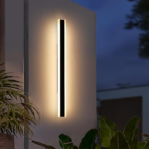 Vista 30 de Apliques de pared para exteriores de 47 pulgadas, regulables de 3000 K-6000 K, luces de pared larga para exteriores, IP65 impermeable, moderna