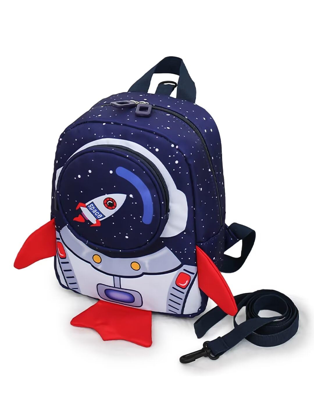 Mochila para niños y niñas con riendas de correa, mochila impermeable para niños de 1 a 3 años con forma de cohete, mochila para guardería, preescolar, mochila escolar