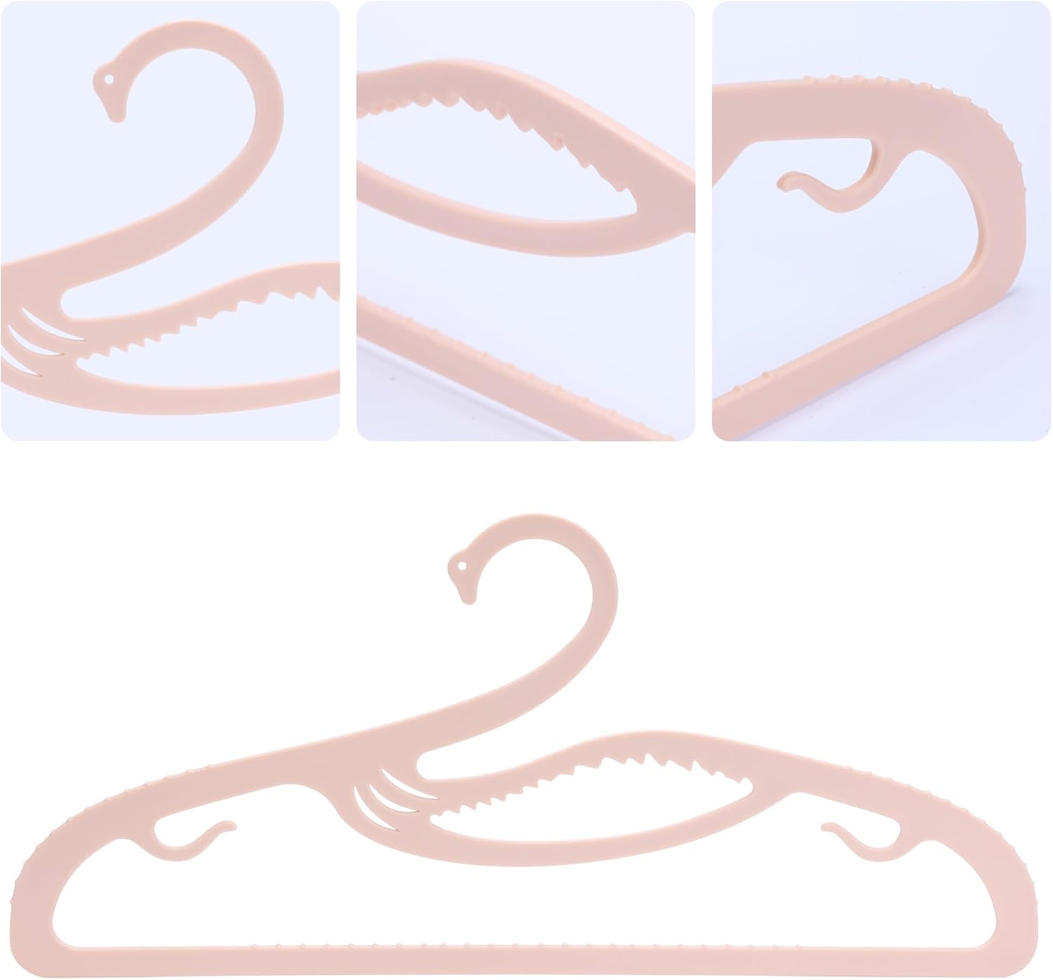 30 Pack Plastic Non-Slip Hangers, Swan Durable Space Saving Clothes Hangers for Clothing, Closet, Coats, Pants, or Shirts 30Pcs Light Pink
