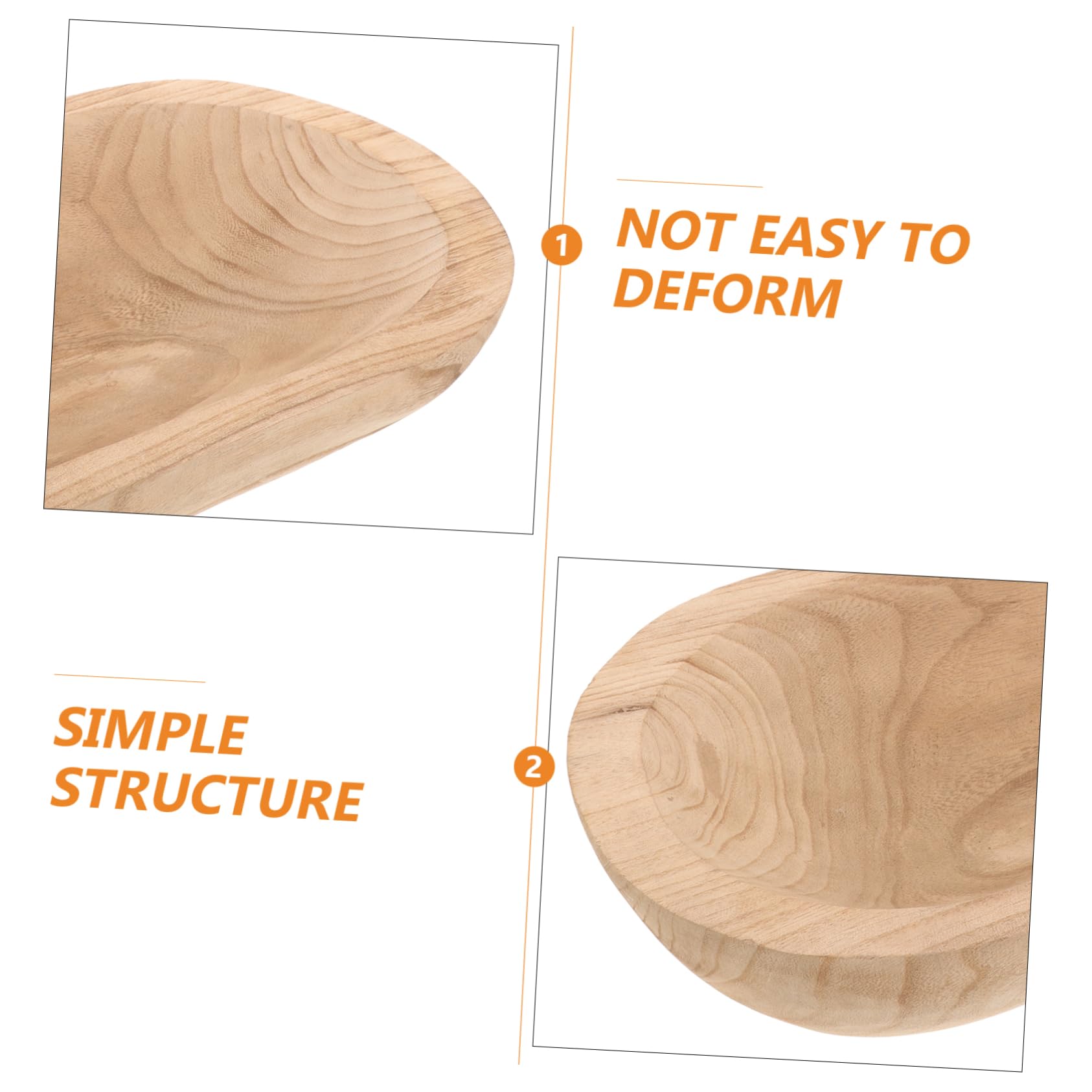 PRETYZOOM Cuenco Decorativo De Madera Rústica, Cuenco Para Masa De Madera Natural, Centro De Mesa Artesanal, Decoración Hogar, Pieza Única Para Adornos y Velas