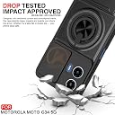 AELVOUX Moto G34 5G / G45 5G Back Cover | Armor Camera Slider 360 Degree Rotating Finger Ring Holder Case with Bracket Stand Back Case Cover (Compatible with MagSafe Accessories) (Black) gallery image