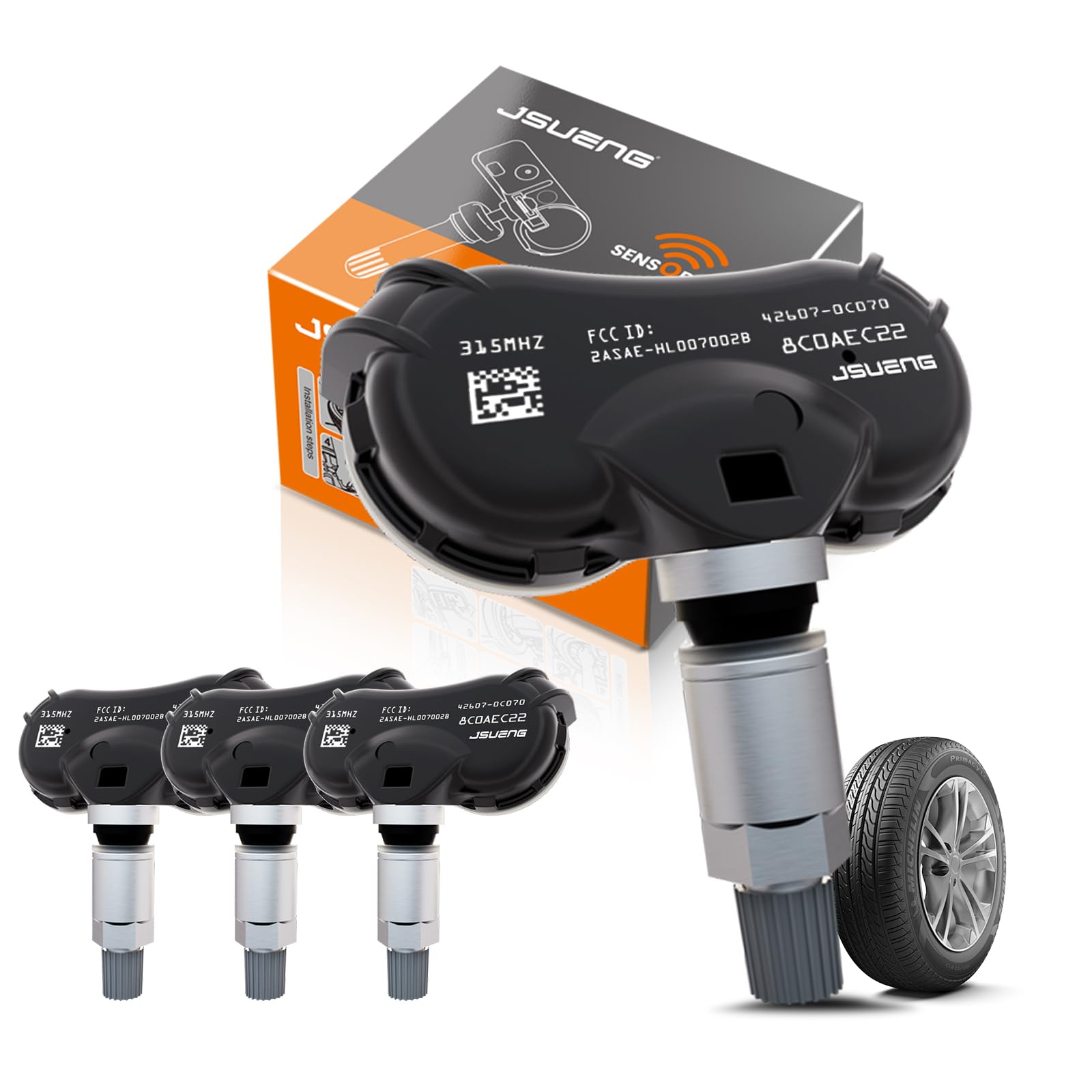 Amazon | Jsueng 4個 事前プログラム済み TPMS センサー タイヤ空気圧