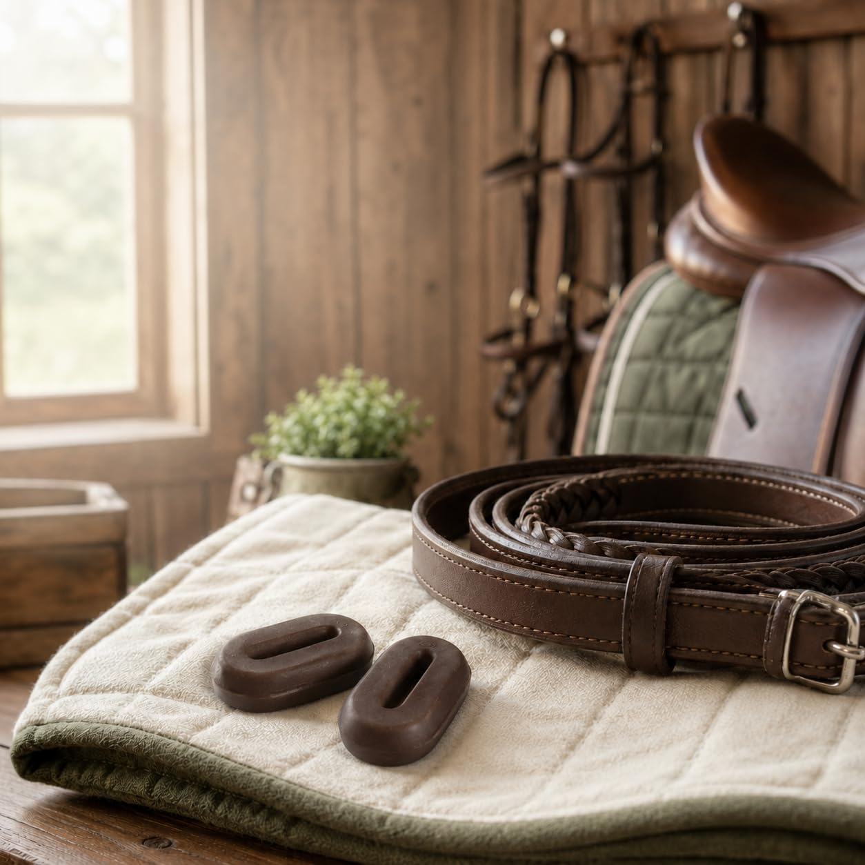 LBH MARKET Tapón de goma para martingala para correr y martingales de pie (marrón)