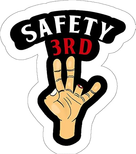 FUGOODS Safety 3rd - Divertida calcomanía para casco duro para hombres y mujeres, divertido regalo de broma para el trabajo, calcomanía de sombrero