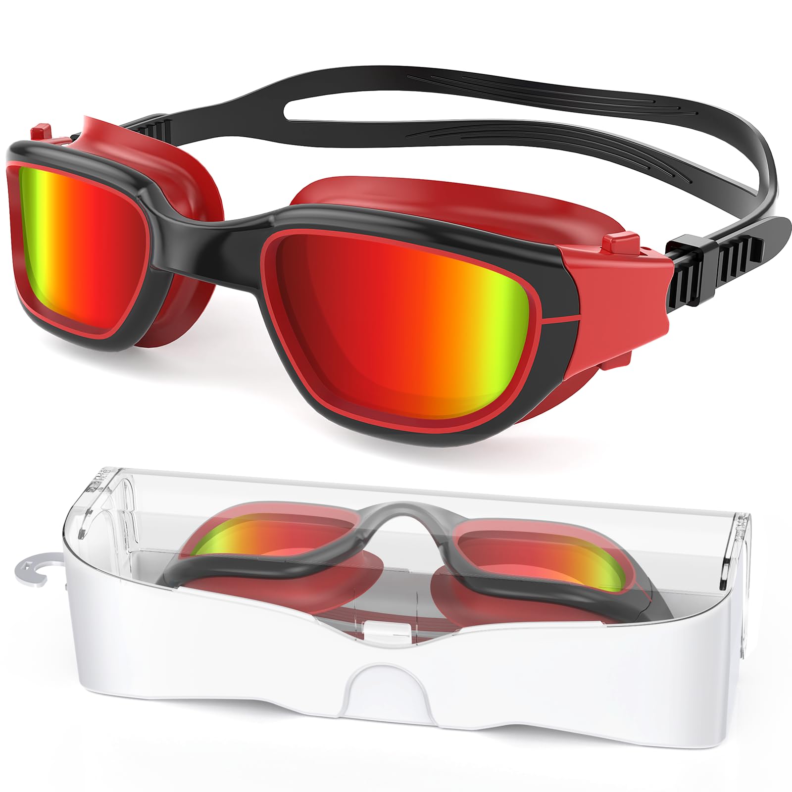Zeligerstar Swimming Goggles, Polarized Goggles Swimming Adult, Anti Fog Anti Leak UV Protection Open Water Swim Goggles for Men Women Junior with Goggle Case