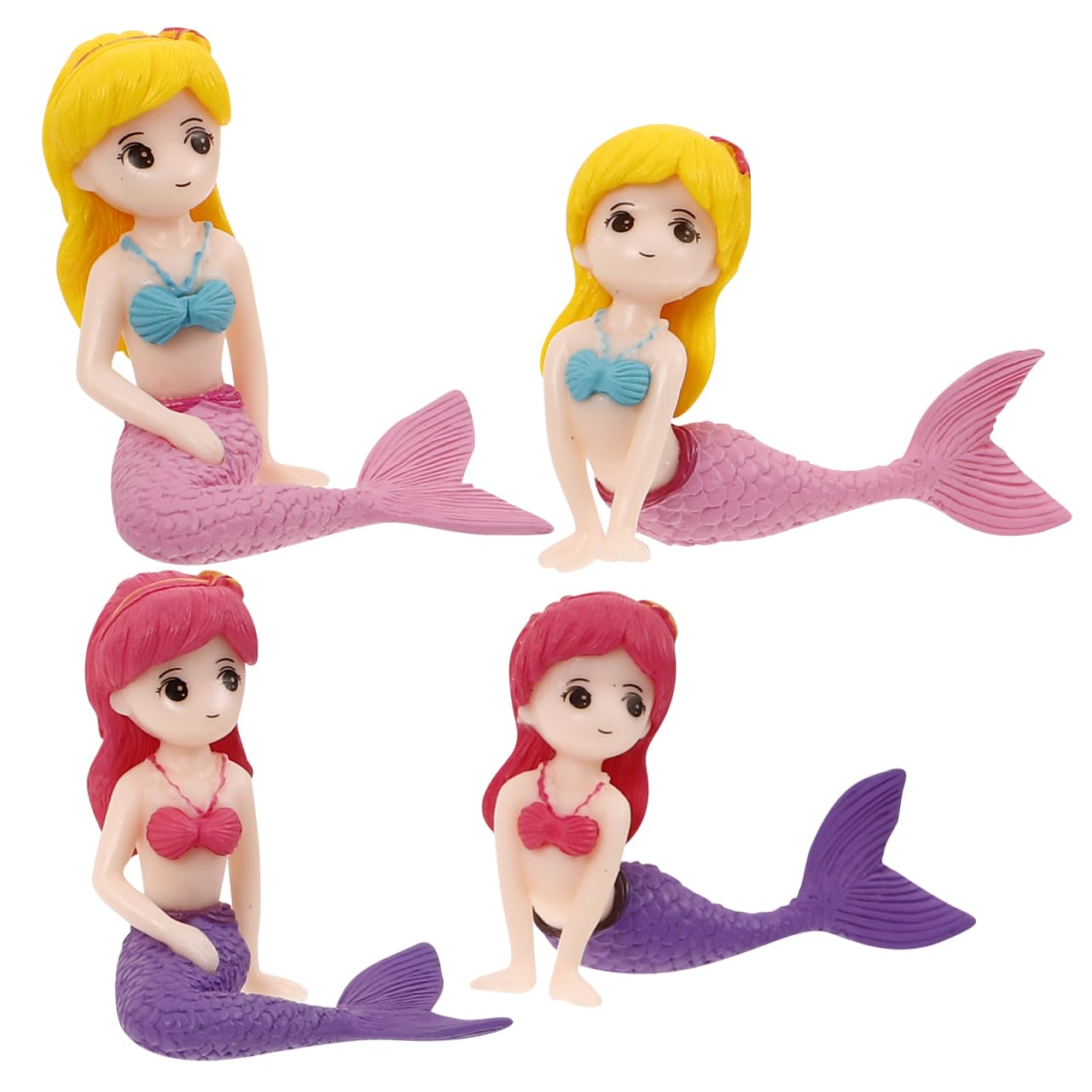 SUPVOX Mermaid Aquarium Decoration 4Pcs Micro Landscape Ornaments for Fish Tank Diy Crafts Home Aquarium Ornaments Fish Tank Decorations