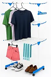 Varal De Chão Grande 3 Andares Roupa Calcinha Dobrável Alumínio Torre Apartamento