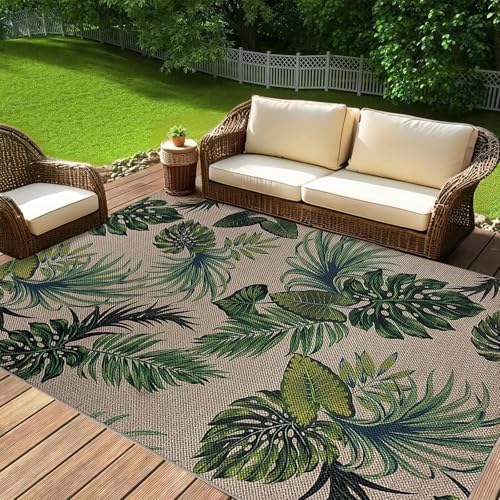 Tapete Decorativo USTIDE Hojas Tropicales 5x7 Verde