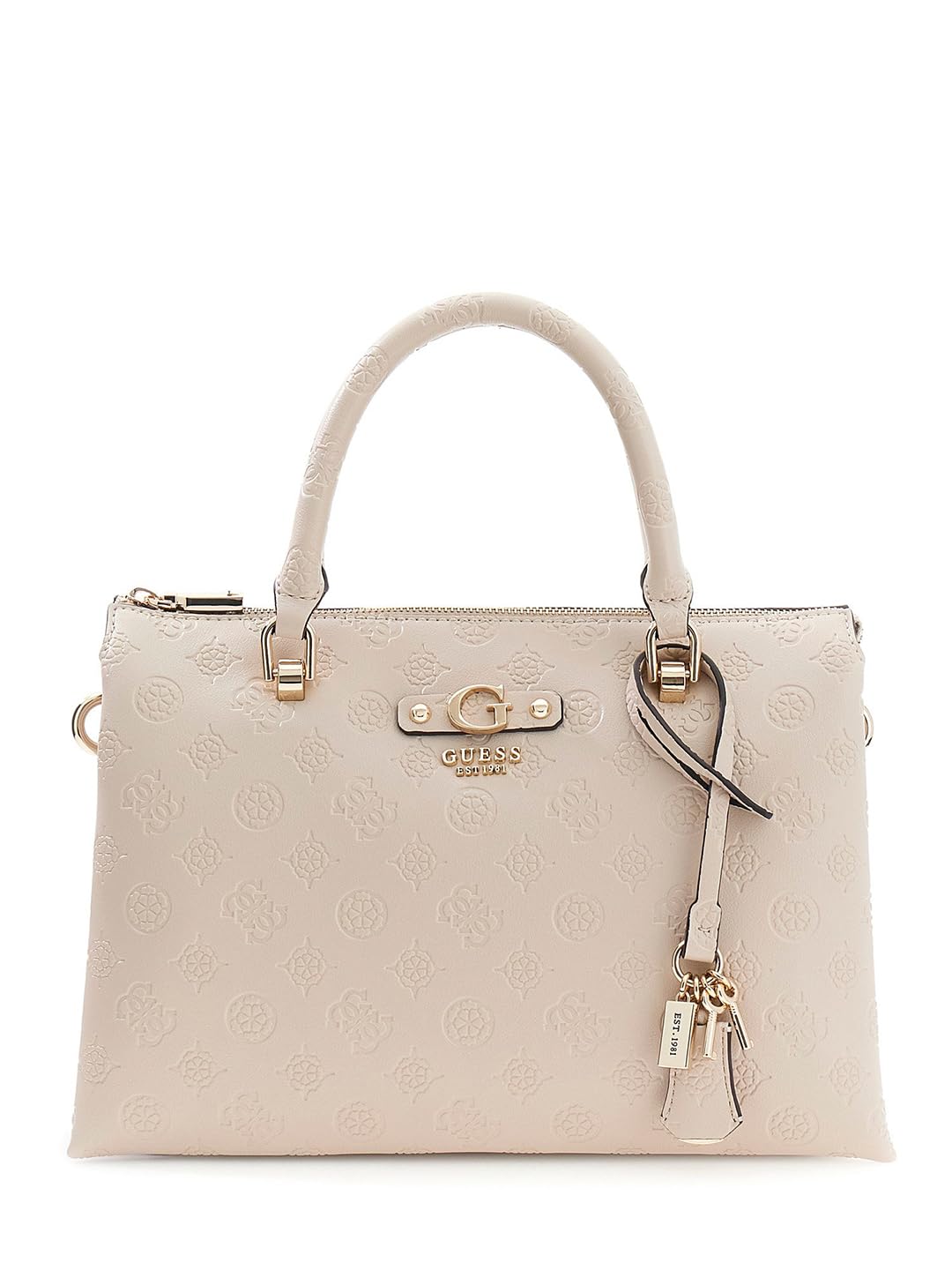 GUESS borsetta borsa a tracolla Dita Multi Compartment Satchel Light Taupe Logo beige