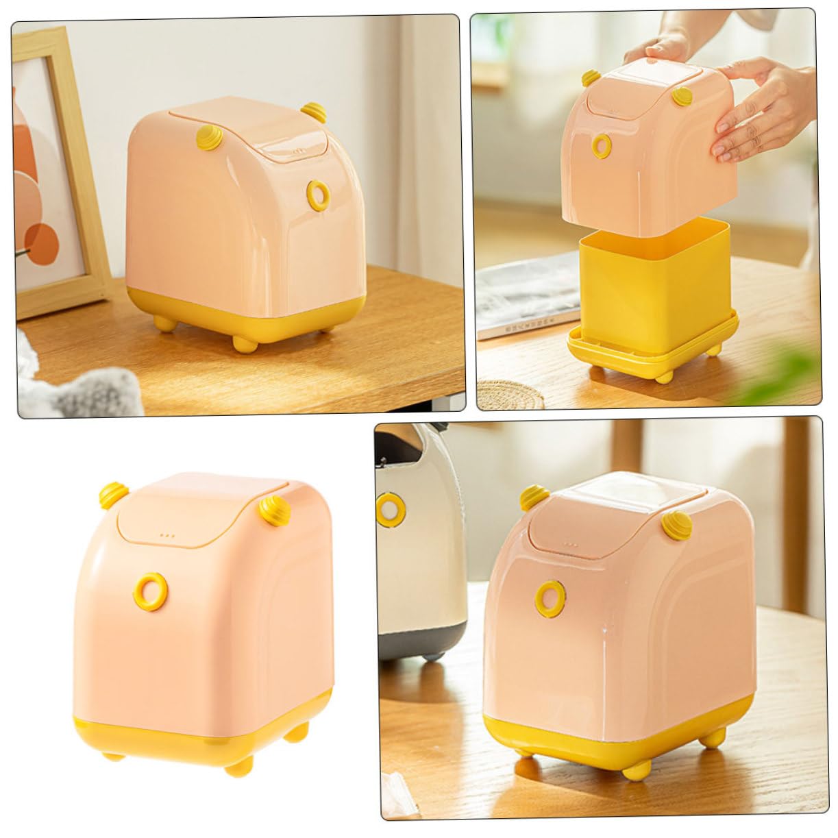 Modern Desktop Waste Bin Elegant Table Trash Can for Office Home and Dorm Compact Garbage Holder Cotton Sturdy and Stylish Waste Container for Easy Organization