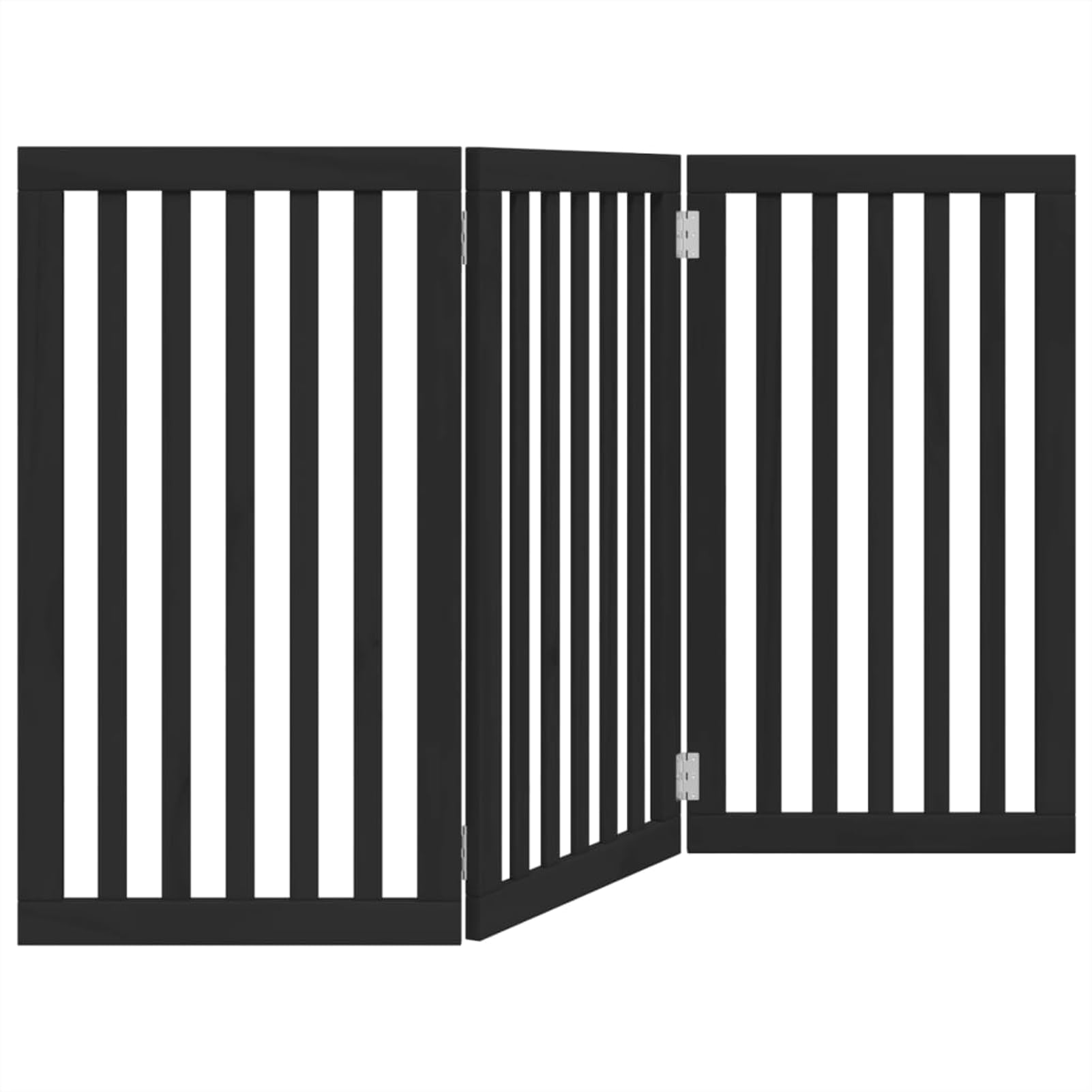 Gecheer Puerta para Perros Plegable 3 Paneles Madera álamo Negra 150 cm Modelo LYKQY-352254ES
