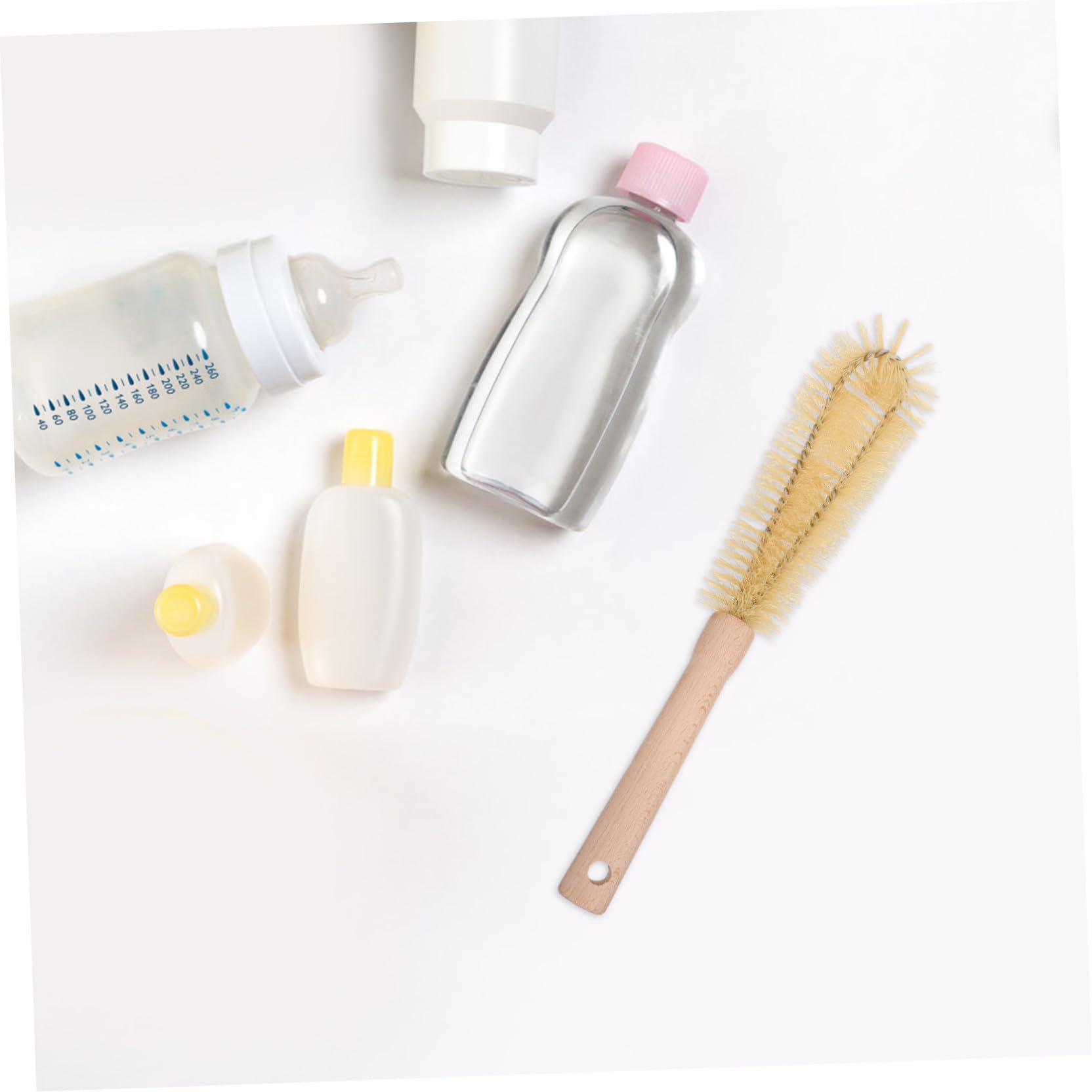 Beaupretty 3piezas Cepillos De Limpieza De Botellas y Tazas Mango De Cepillo Práctico para Cocina y Limpieza De Biberones De Extensible para Utensilios Inoxidable
