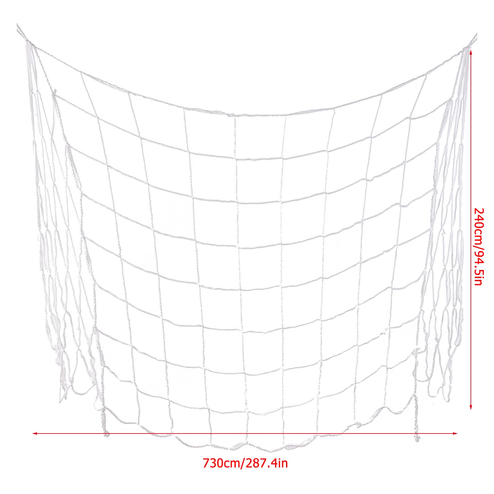 Rete di ricambio per porta da calcio, 7,3 x 2,4 m, in fibra di polipropilene, per lo sport, di ricambio, resistente alle intemperie, per allenamenti giovanili e feste in famiglia con 11