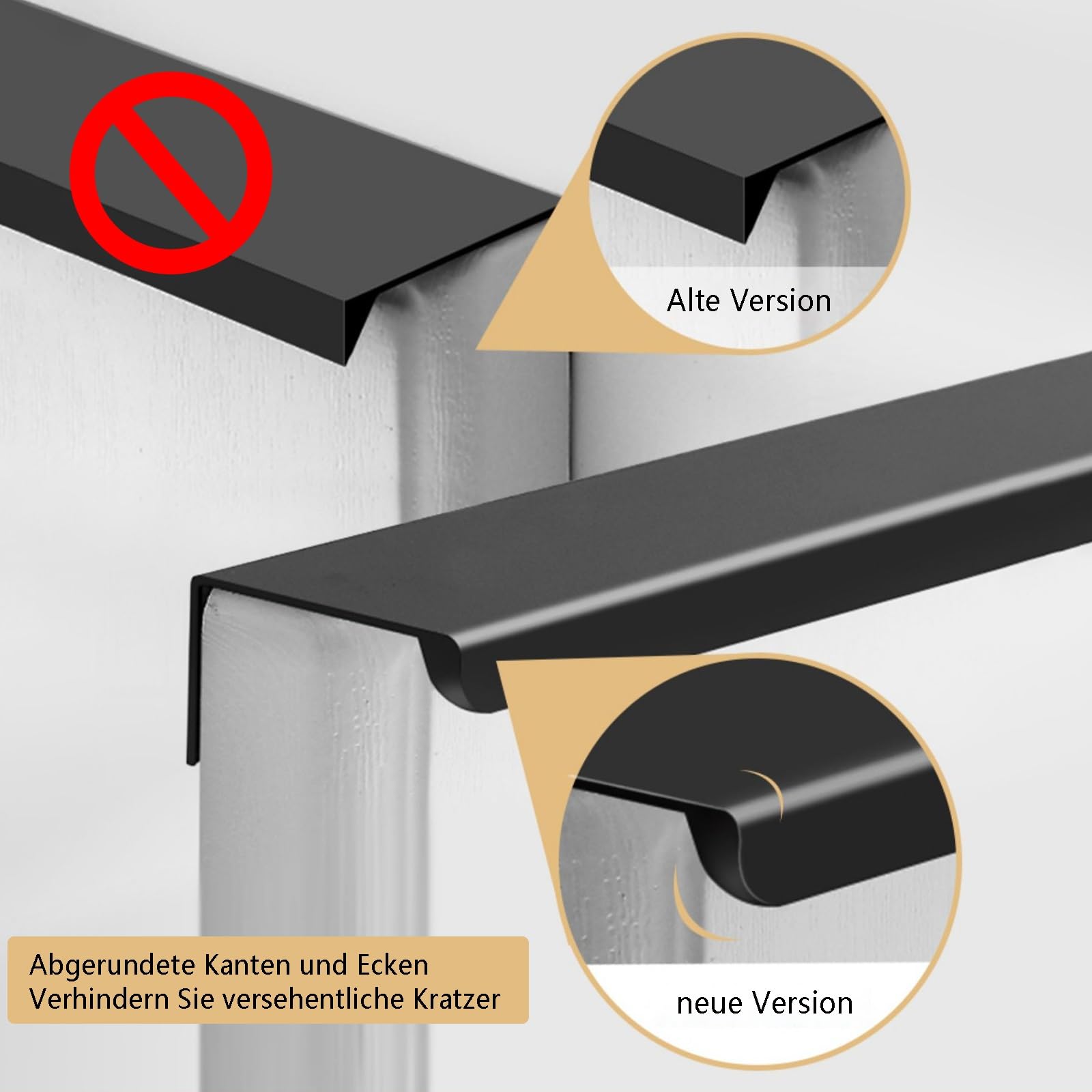 Griffe Für Küchenfronten 3er Set L:20/30/40/50/60/80/100/120cm Möbelgriffe Aluminium Türgriff Schrank Schrank Türgriffe Für Innen Und Außentüren Ideal Für Modernes Wohnen(Schwarz,L:120CM)
