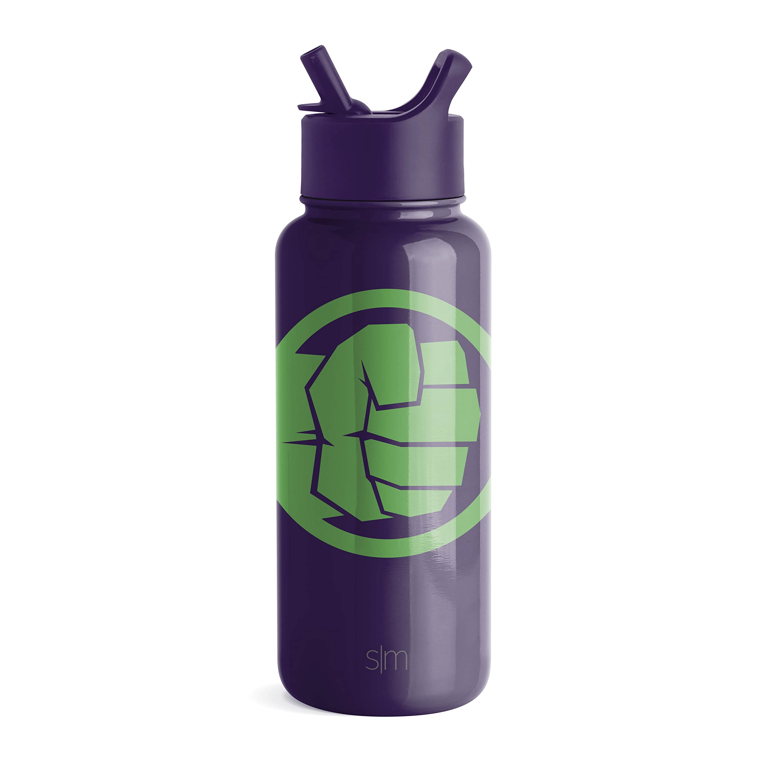 Simple Modern Marvel Water Bottle with Straw Lid Vacuum Insulated Stainless Steel Metal Thermos | Gifts for Women Men Reusable Leak Proof Flask | Summit Collection | 32oz Hulk Smash
