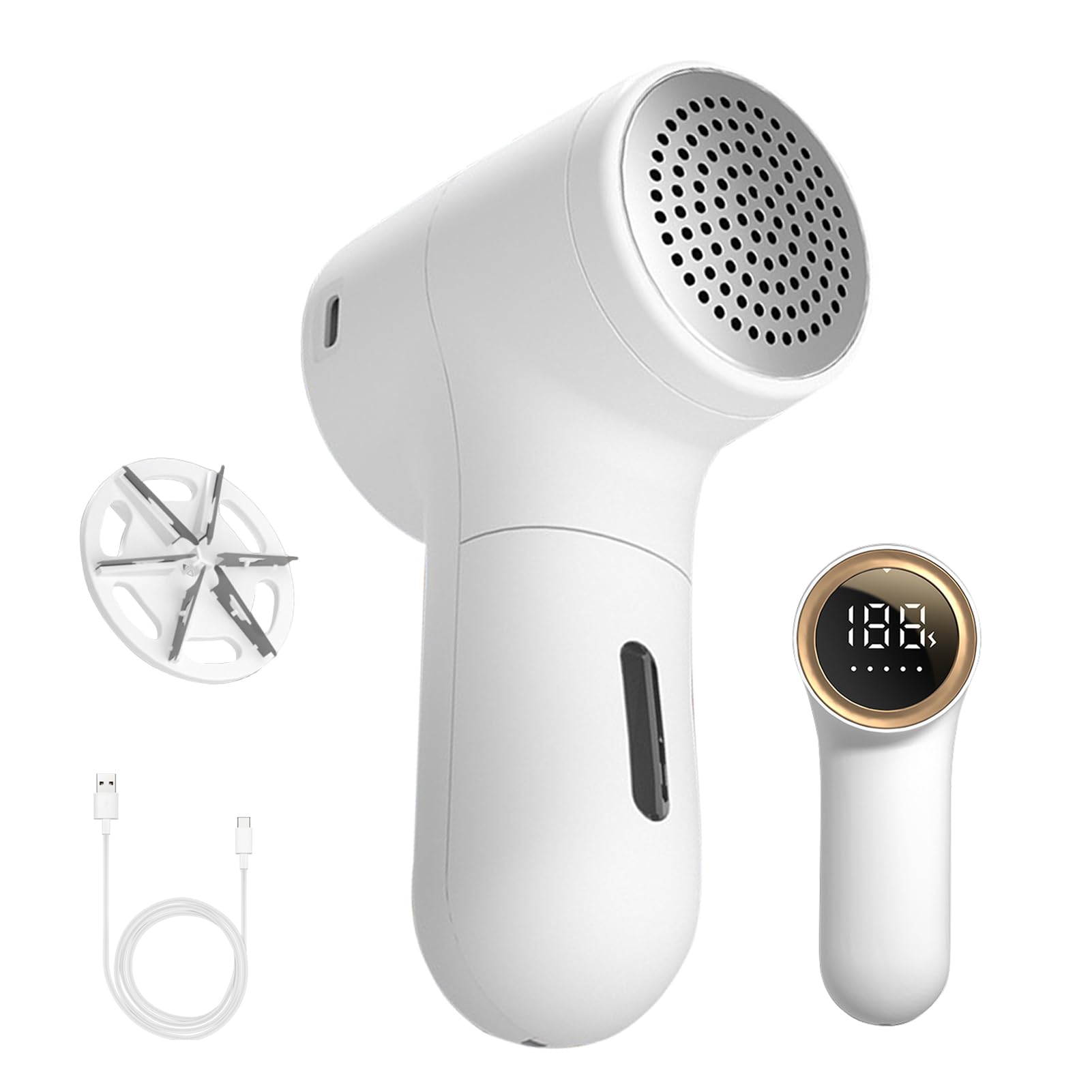 Lint Remover Portable Fabric Shaver for Clothes with 5 Speeds Electric Lint Remover Brush Sweater Clothes Debobbler with 2 Blade Quickly and Effectively Remove Fluff, Lint and Bobbles