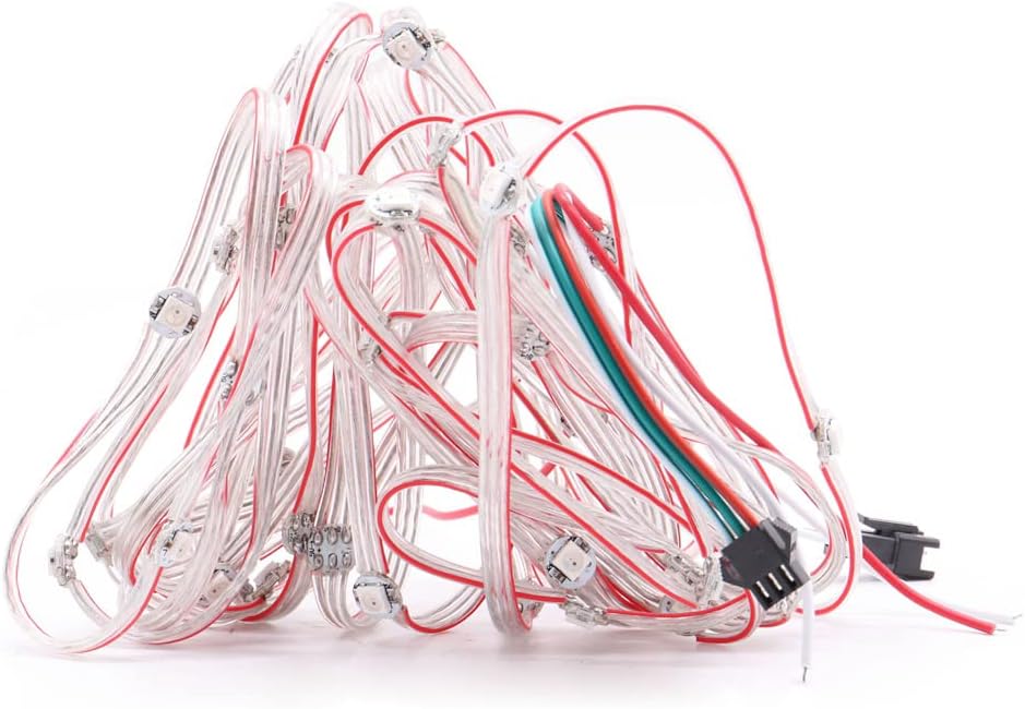 100pcs DC5V WS2812B Pre-Soldered LEDs LED Module String Nodes 10cm Wire Addressable Individually 5050 SMD RGB with Heatsink Board