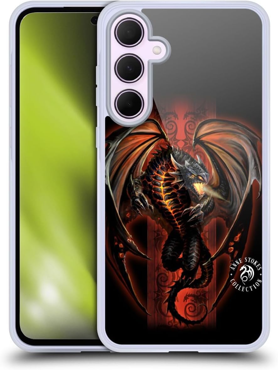 Head Case Designs Officially Licensed Anne Stokes Lava Dragon Fire Tribal Gel Case [Military Grade Protection] Compatible with Samsung Galaxy A35 5G