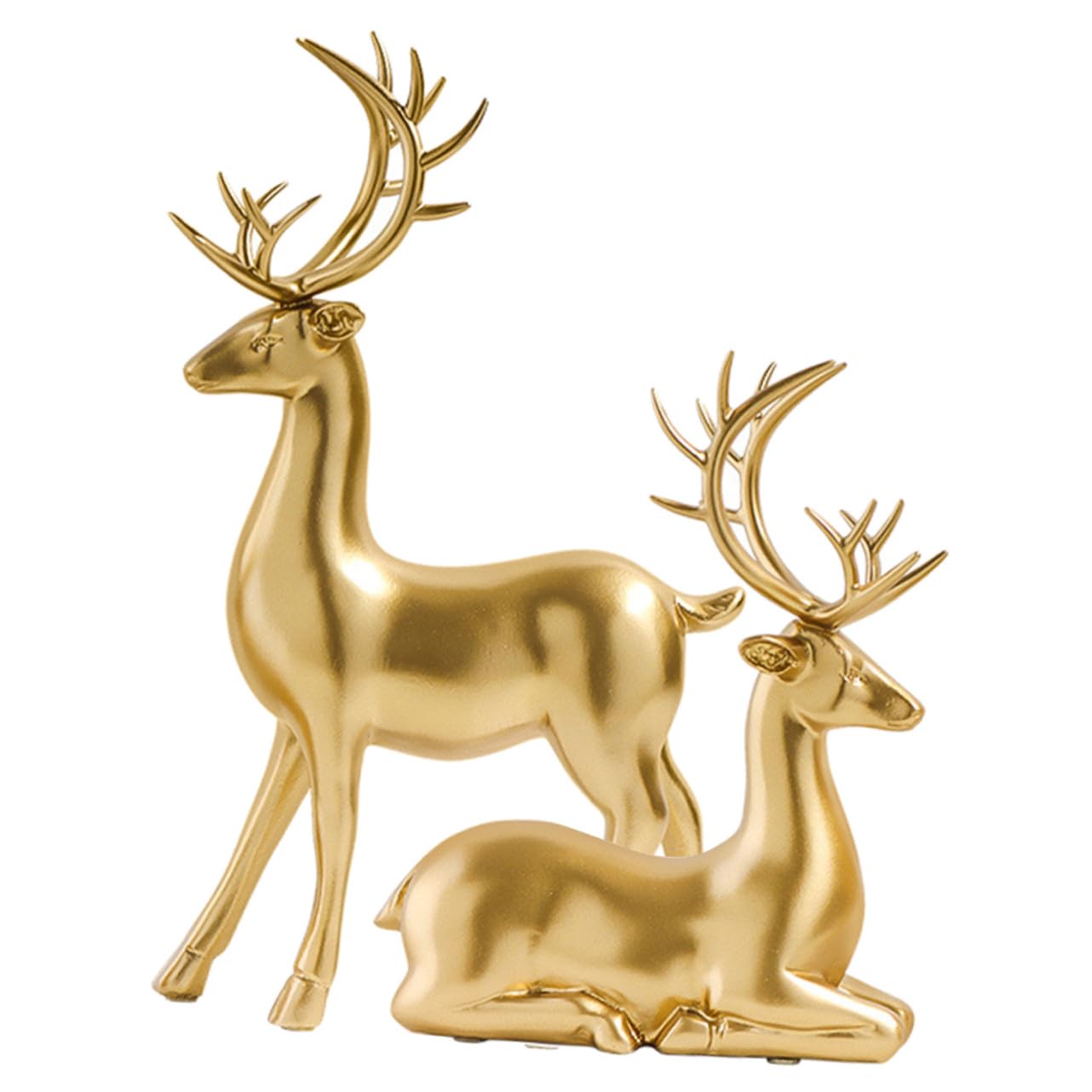 Toyvian 2 Stück Elch Dekor Aus Kunstharz Weihnachtsfigur Kleine Rentier Skulptur Für Kinderzimmer Schreibtisch Weihnachtsdeko
