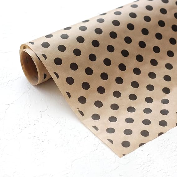 Bimotif Paket kağıdı, puantiye, 70x100 cm 100 adet (Siyah)