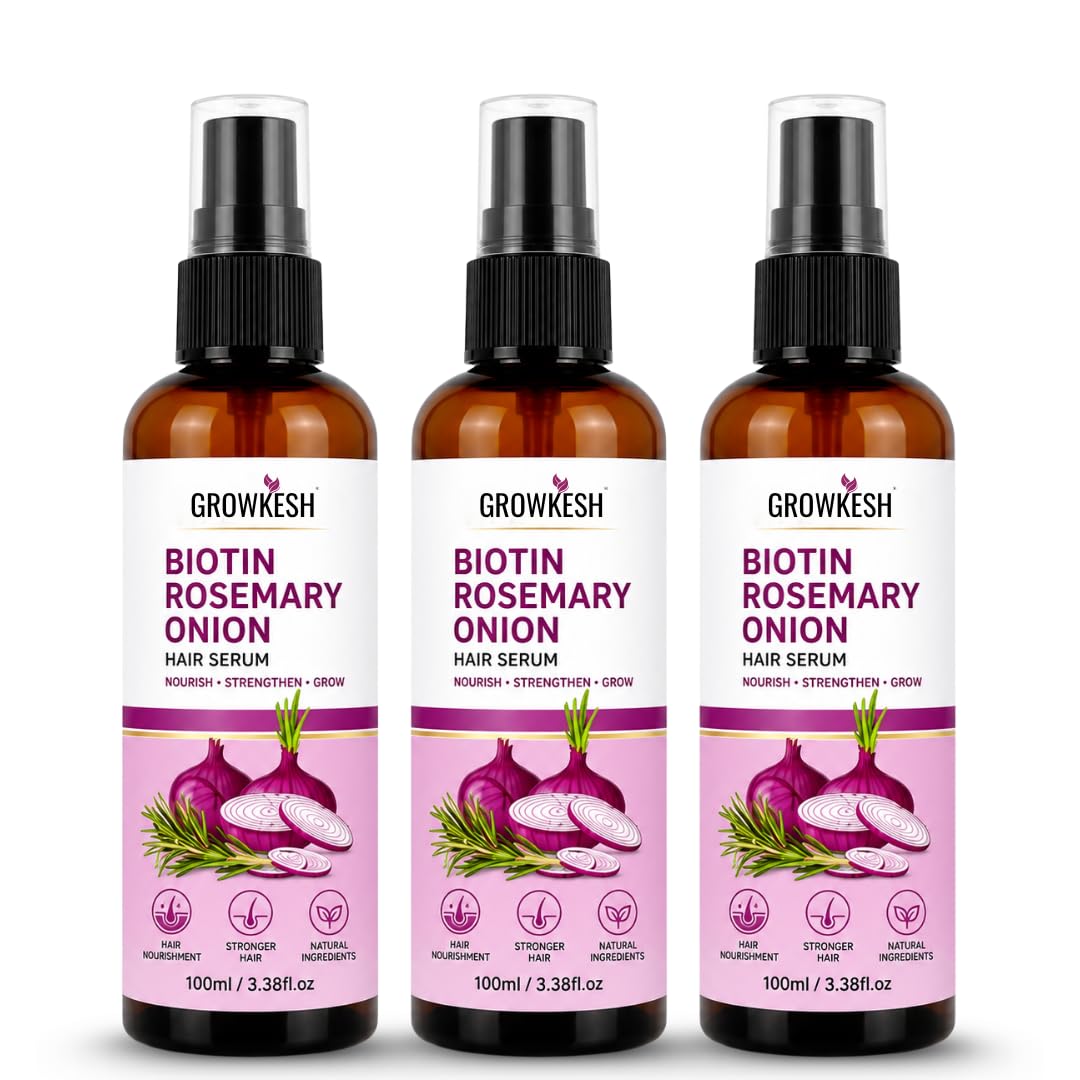 Rosemary Onion Biotin Leave-In Serum | Easy-to-Spread Formula for Hair Lengths and Ends | For Dry and Frizzy Hair - 100 ml (Pack 3)-image-29