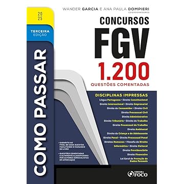 Capa do livro Como Passar em Concursos FGV - 3ª Ed - 2025: 1.200 questões comentadas