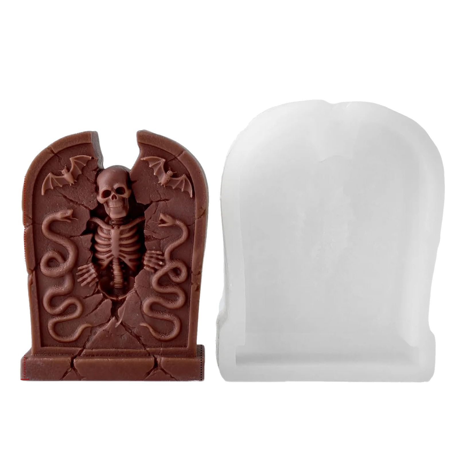 Shunzhong Halloween Tombstone Silicone for Crafting with Skull and Design for Decorations Candlewax